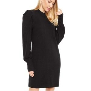 NWT Wayf Lola Puff Sleeve Sweater Dress Black Small